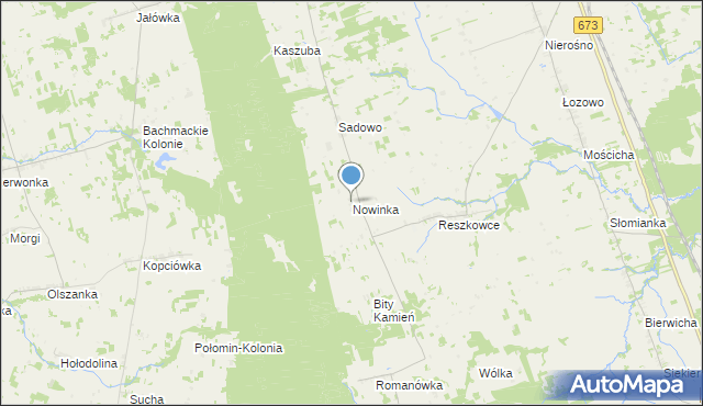 mapa Nowinka, Nowinka gmina Dąbrowa Białostocka na mapie Targeo